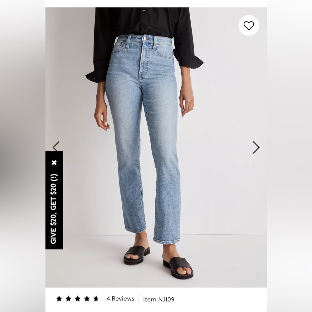 Madewell The Perfect Vintage Straight Jean in Ferman Wash | Size 26T